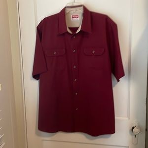 Wrangler Short Sleeve Premium Quality Shirt Sz XL Maroon